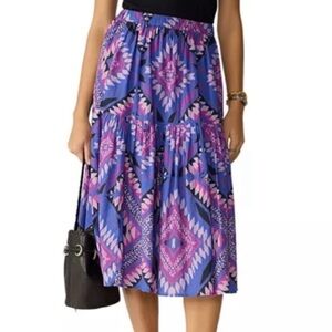 BA&SH Venus Geometric Skirt Purple Tiered Med